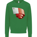Curled Malta Flag Maltese Day Football Mens Sweatshirt Jumper Irish Green