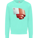 Curled Malta Flag Maltese Day Football Mens Sweatshirt Jumper Peppermint
