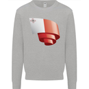 Curled Malta Flag Maltese Day Football Mens Sweatshirt Jumper Sports Grey