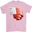 Curled Malta Flag Maltese Day Football Mens T-Shirt 100% Cotton Light Pink
