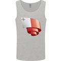 Curled Malta Flag Maltese Day Football Mens Vest Tank Top Sports Grey