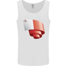 Curled Malta Flag Maltese Day Football Mens Vest Tank Top White