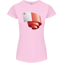 Curled Malta Flag Maltese Day Football Womens Petite Cut T-Shirt Light Pink