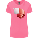 Curled Malta Flag Maltese Day Football Womens Wider Cut T-Shirt Azalea