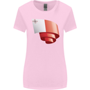 Curled Malta Flag Maltese Day Football Womens Wider Cut T-Shirt Light Pink