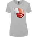 Curled Malta Flag Maltese Day Football Womens Wider Cut T-Shirt Sports Grey