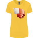 Curled Malta Flag Maltese Day Football Womens Wider Cut T-Shirt Yellow