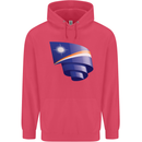 Curled Marshall Islands Flag Day Football Childrens Kids Hoodie Heliconia