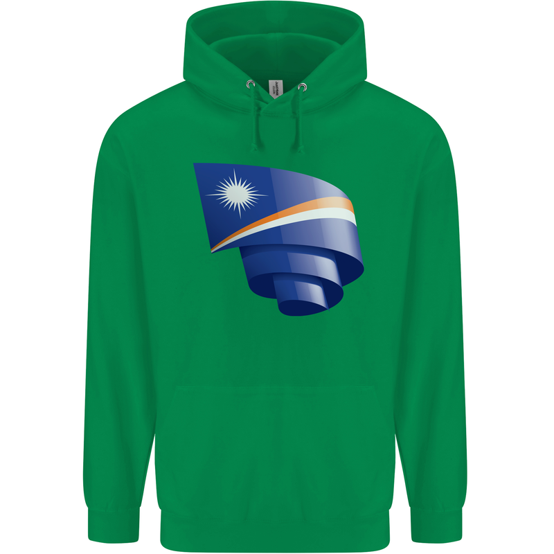 Curled Marshall Islands Flag Day Football Childrens Kids Hoodie Irish Green