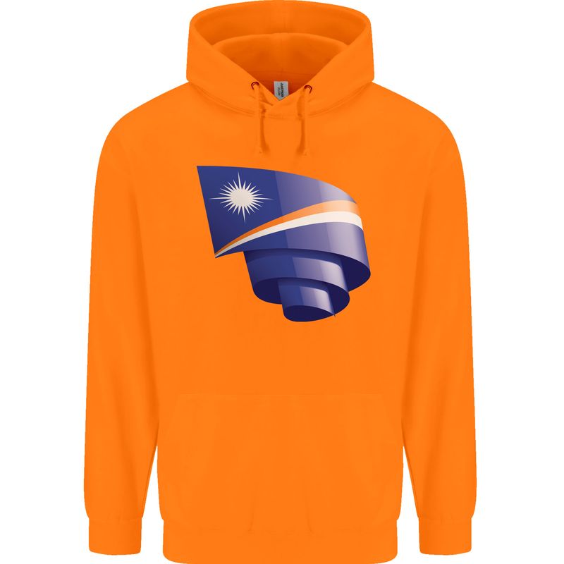 Curled Marshall Islands Flag Day Football Childrens Kids Hoodie Orange