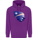 Curled Marshall Islands Flag Day Football Childrens Kids Hoodie Purple