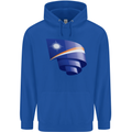 Curled Marshall Islands Flag Day Football Childrens Kids Hoodie Royal Blue