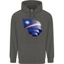 Curled Marshall Islands Flag Day Football Childrens Kids Hoodie Storm Grey