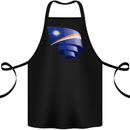 Curled Marshall Islands Flag Day Football Cotton Apron 100% Organic Black