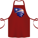 Curled Marshall Islands Flag Day Football Cotton Apron 100% Organic Maroon
