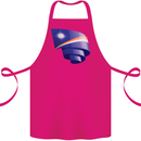 Curled Marshall Islands Flag Day Football Cotton Apron 100% Organic Pink