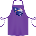 Curled Marshall Islands Flag Day Football Cotton Apron 100% Organic Purple