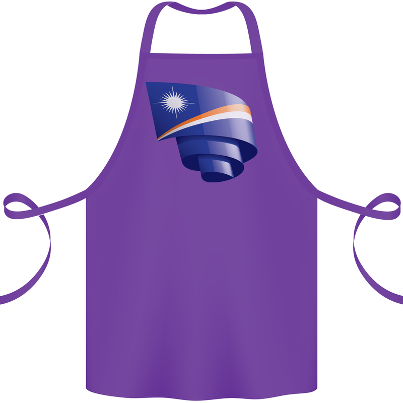 Curled Marshall Islands Flag Day Football Cotton Apron 100% Organic Purple