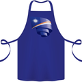 Curled Marshall Islands Flag Day Football Cotton Apron 100% Organic Royal Blue