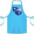 Curled Marshall Islands Flag Day Football Cotton Apron 100% Organic Turquoise