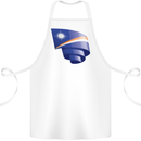Curled Marshall Islands Flag Day Football Cotton Apron 100% Organic White