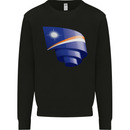 Curled Marshall Islands Flag Day Football Kids Sweatshirt Jumper Black