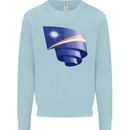 Curled Marshall Islands Flag Day Football Kids Sweatshirt Jumper Light Blue