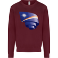 Curled Marshall Islands Flag Day Football Kids Sweatshirt Jumper Maroon