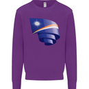 Curled Marshall Islands Flag Day Football Kids Sweatshirt Jumper Purple
