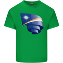 Curled Marshall Islands Flag Day Football Kids T-Shirt Childrens Irish Green