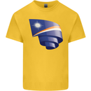 Curled Marshall Islands Flag Day Football Kids T-Shirt Childrens Yellow