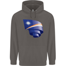 Curled Marshall Islands Flag Day Football Mens 80% Cotton Hoodie Charcoal