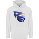 Curled Marshall Islands Flag Day Football Mens 80% Cotton Hoodie White