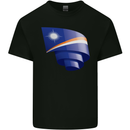 Curled Marshall Islands Flag Day Football Mens Cotton T-Shirt Tee Top Black