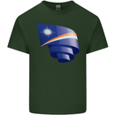 Curled Marshall Islands Flag Day Football Mens Cotton T-Shirt Tee Top Forest Green