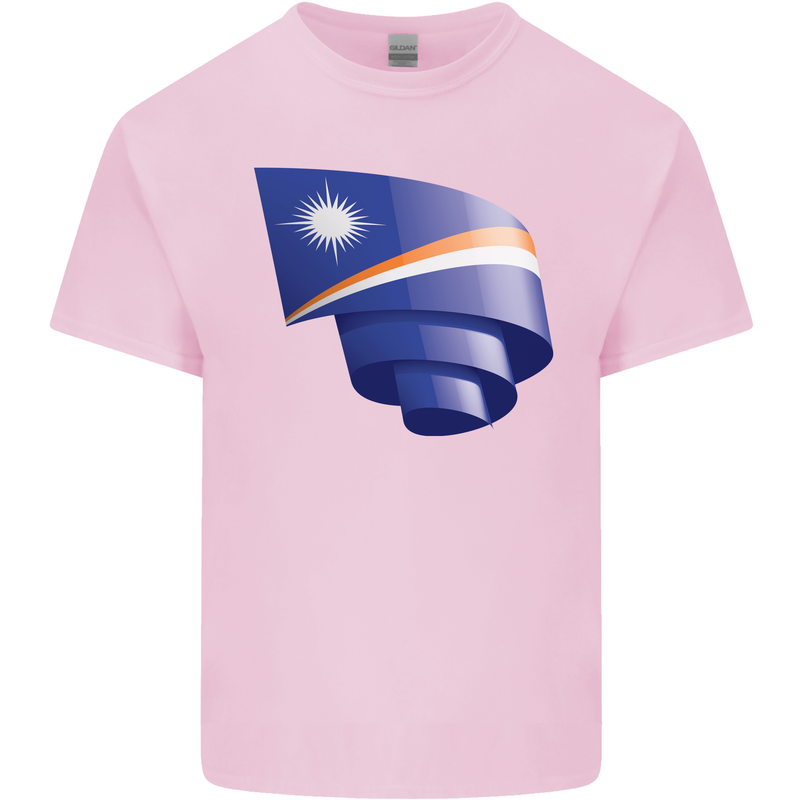 Curled Marshall Islands Flag Day Football Mens Cotton T-Shirt Tee Top Light Pink