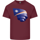 Curled Marshall Islands Flag Day Football Mens Cotton T-Shirt Tee Top Maroon