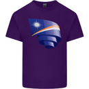 Curled Marshall Islands Flag Day Football Mens Cotton T-Shirt Tee Top Purple