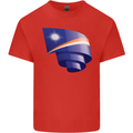 Curled Marshall Islands Flag Day Football Mens Cotton T-Shirt Tee Top Red