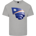 Curled Marshall Islands Flag Day Football Mens Cotton T-Shirt Tee Top Sports Grey