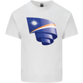 Curled Marshall Islands Flag Day Football Mens Cotton T-Shirt Tee Top White