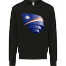 Curled Marshall Islands Flag Day Football Mens Sweatshirt Jumper Black