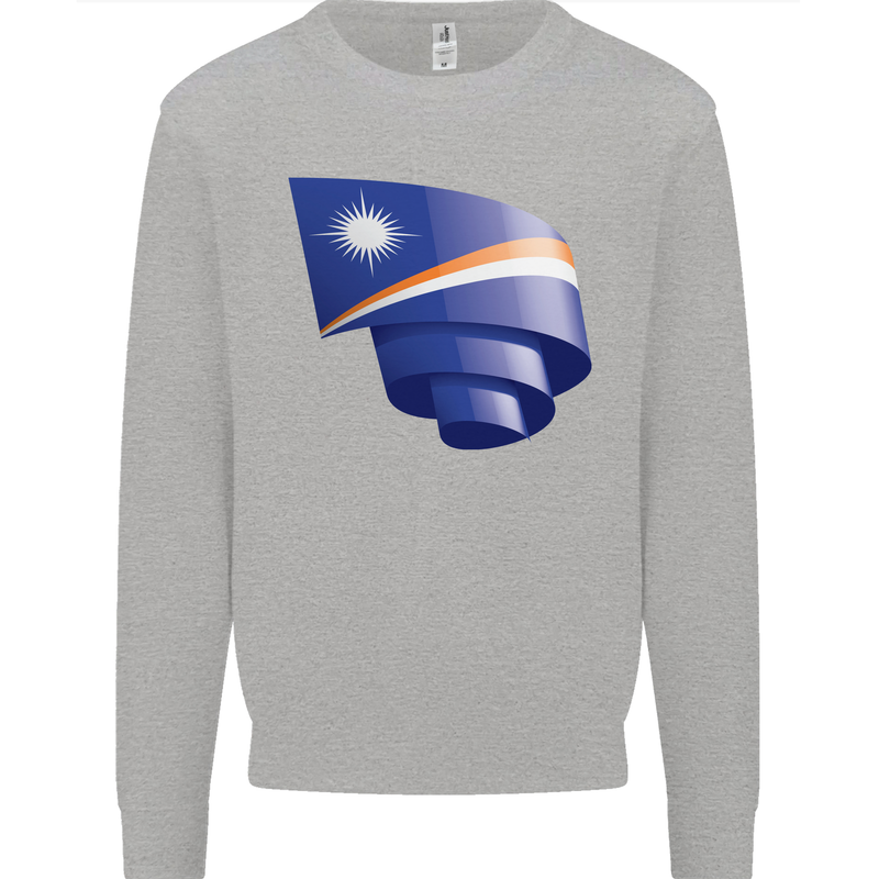 Curled Marshall Islands Flag Day Football Mens Sweatshirt Jumper Sports Grey