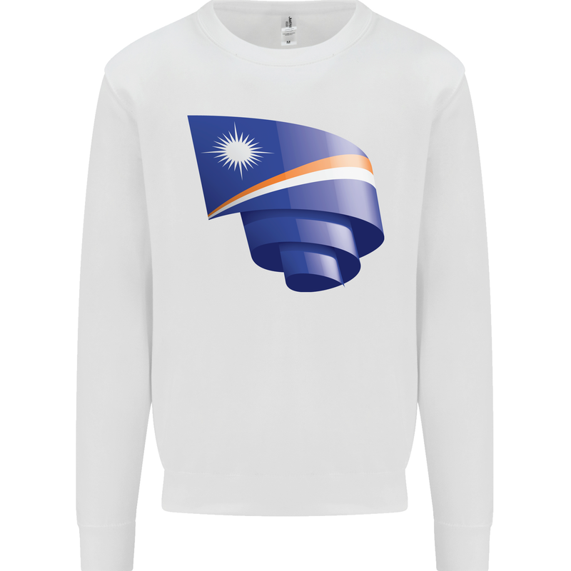 Curled Marshall Islands Flag Day Football Mens Sweatshirt Jumper White