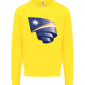 Curled Marshall Islands Flag Day Football Mens Sweatshirt Jumper Yellow