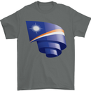 Curled Marshall Islands Flag Day Football Mens T-Shirt 100% Cotton Charcoal