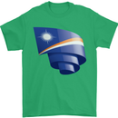 Curled Marshall Islands Flag Day Football Mens T-Shirt 100% Cotton Irish Green