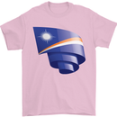 Curled Marshall Islands Flag Day Football Mens T-Shirt 100% Cotton Light Pink