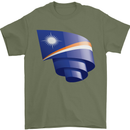 Curled Marshall Islands Flag Day Football Mens T-Shirt 100% Cotton Military Green