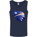 Curled Marshall Islands Flag Day Football Mens Vest Tank Top Navy Blue
